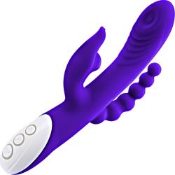 Evolved Lick Me Triple Stimulation Vibrator, 9.75 Inch, Purple