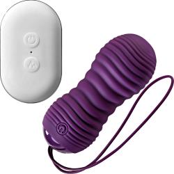 Evolved Eager Egg Remote Control Thrusting Vibrator, 3.26 Inch, Purple