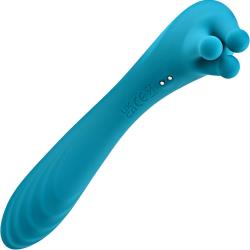 Evolved Heads or Tails Rechargeable Silicone Vibrator, 7.59 Inch, Teal