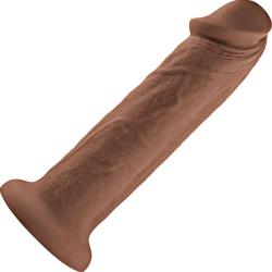Evolved Girthy Silicone Rechargeable Vibro Dong, 7 Inch, Chocolate