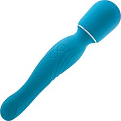 Gender X Double The Fun Dual Ended Silicone Wand Vibrator, 10.5 Inch, Teal