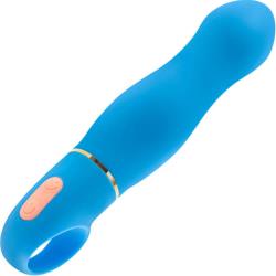 Aria Exciting AF Silicone Vibrator, 6.25 Inch, Blue