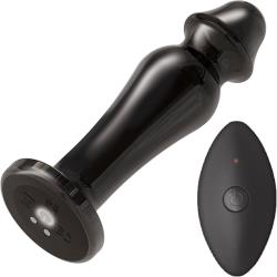 Ass-Sation Remote Control Vibrating Metal Plug, 4.25 inch, Black Lover