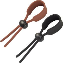 CockLoops Adjustable Penis Ties, Brown/Black