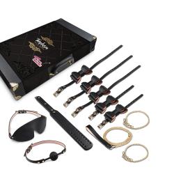 Temptasia Safe Word 10-Piece Bondage Kit with Suitcase, Black
