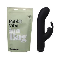 Doc Johnson Rabbit Vibe In A Bag Dual Stimulation Vibrator, 6.5 Inch, Black