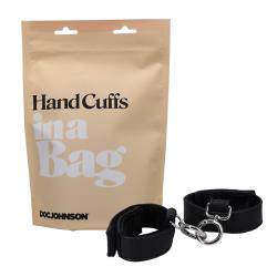 Doc Johnson Hand Cuffs In A Bag, Black
