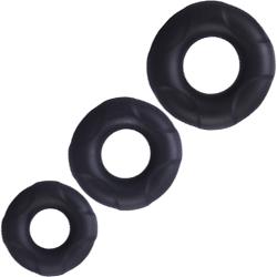Doc Johnson C-Ring Set In A Bag 3-Piece Cockrings, Black