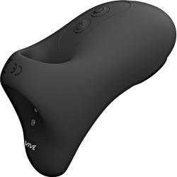 Vive HANA Rechargeable Pulse-Wave Silicone Finger Vibrator, 3.39 Inch, Black
