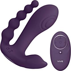 Vive KATA Triple Motor Remote-Controlled Hands-Free Vibrator, 4.72 Inch, Purple