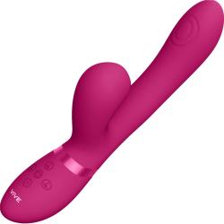 Vive HIDE Rechargeable Pulse & Airwave Silicone Vibrator, 8.78 Inch, Pink