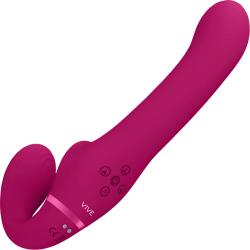 Vive AI Dual Pulse-Wave & Airwave Strapless Strap On, 9.25 Inch, Pink