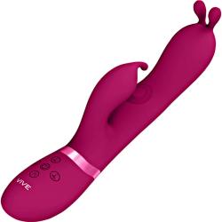 Vive GADA Triple Action Vibrating Rabbit with Pulse Wave Shaft, 8.98 Inch, Pink