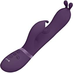 Vive GADA Triple Action Vibrating Rabbit with Pulse Wave Shaft, 8.98 Inch, Purple