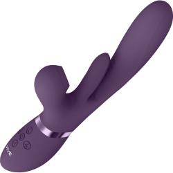 Vive KURA Thrusting G-Spot, Flapper, Pulse Wave Clit Vibrator, 9.8 Inch, Purple