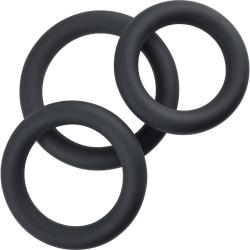 Selopa 3 Ring Circus Silicone Cock Ring Set, Black