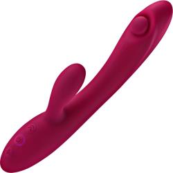 Evolved Jammin G Rechargeable Tapping Dual Stim Silicone Vibrator, 7.93 Inch, Pink