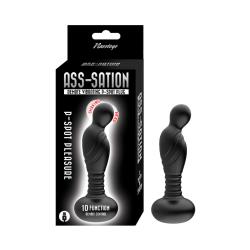 Ass-Sation Remote Vibrating P-Spot Plug, 5.5 Inch, Black