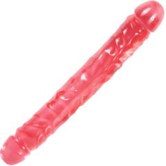 Doc Johnson Crystal Jellies Jr Double Dong, 12 Inch, Pink