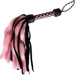 Ruff Doggie Petite Fluff and Suede Flogger, 18 Inch, Pink/Black