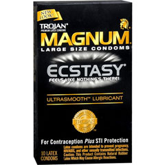 Trojan Magnum Ecstasy Condoms with UltraSmooth Lubricant, 10 Pack