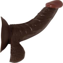 RealSkin Afro American Whoppers Flexible Ballsy Dong, 6.5 Inch, Ebony
