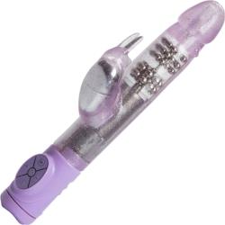 Thrusting Jack Rabbit Personal Female Vibrator, 11.25 Inch, Purple