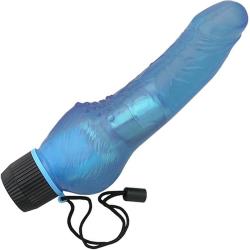 Jelly Caribbean No 3 Waterproof Vibrator, 8 Inch, Blue