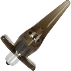 CalExotics Mini Vibro Tease Waterproof Butt Plug, 4.75 Inch, Smoke