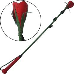 Ruff Doggie Rose Leather Crop, 26 Inch, Red