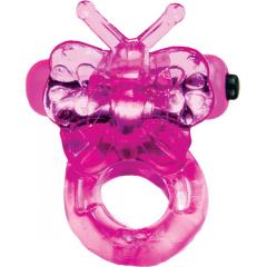 Hott Products Purrrfect Pets Buzzy Butterfly Vibrating Cockring, Pink