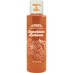 Emotion Lotion Flavored Warming Massage Lotion, 4 fl.oz (120 mL), Peaches and Cream