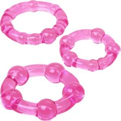 CalExotics Island Stretchy Cockrings Pack of 3, Pink