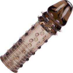 2 Inch Extra Length Studded Penis Extension, 6.25 Inch, Smoke