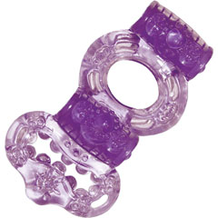 Macho Ultimate Double Power Cock and Balls Jelly Ring, Purple