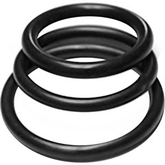 KinkLab Nitrile Rubber Cock Rings, Black, Pack of 3 Sizes