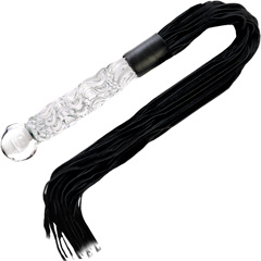 Icicles No 38 Glass Dong with Cat O Nine Tails BDSM Whip
