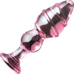 Icicles No 27 Glass Butt Plug, 5.5 Inch, Pink