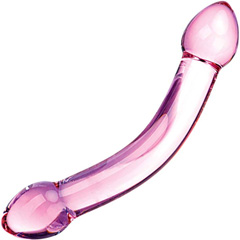 glas Double Trouble Dual Ended Glass Dildo, 7.75 Inch, Purple