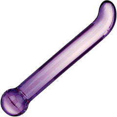 glas Purple G Spot Tickler Glass Dildo, 6.75 Inch, Purple