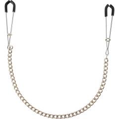 Fetish Fantasy Series Nipple Tweezer Clamps with Chain, Silver