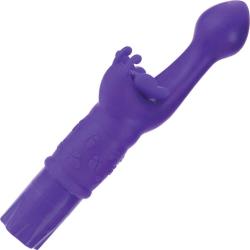CalExotics Silicone Butterfly Kiss G Spot Vibrator, 7.25 Inch, Purple