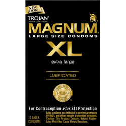 Trojan Magnum Extra Large Latex Lubricated Condoms, 12 Pack