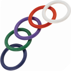 Spartacus Rainbow Rubber Cock Rings Pack of 5, 1.25 Inch
