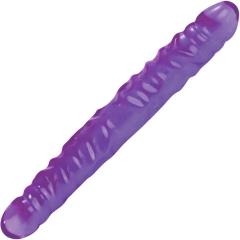 CalExotics Reflective Gel Veined Double Dong, 12 Inch, Purple