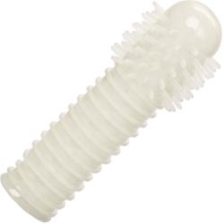 Nubby and Ribbed Reversible Penis Sleeve, 5.5 Inch, Glow-in-the-Dark