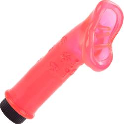 CalExotics Climactic Climaxer Vibrating Jelly Mouth Stimulator, 6 Inch, Red