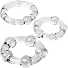 CalExotics Island Stretchy Cockrings Pack of 3, Clear