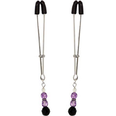 Tweezer Style Clamp With Purple Beads