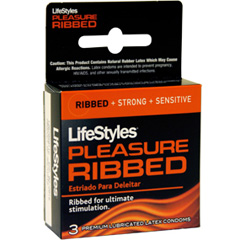 LifeStyles Ribbed Pleasure Lubricated Condoms, 3 Pack